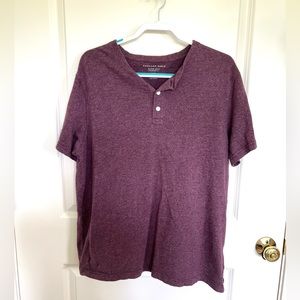 American Eagle Super Soft Standard Fit Short Sleeve Henley, Large